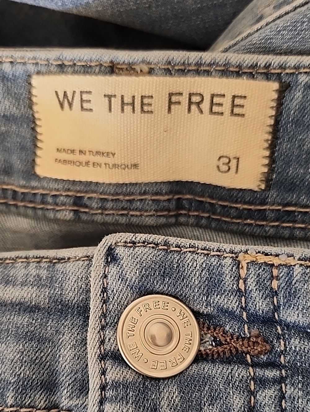 Free PeopleLibre High Rise Wide Leg Stretch Denim Jeans Meduim Wash Blue Size 31 - Picture 15 of 16